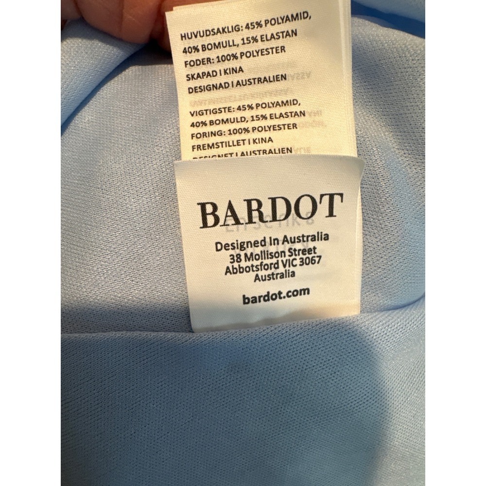 Bardot Light Blue Lace Square Neck Long Sleeve Maxi Dress Cornflower - Picture 11 of 13